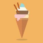 Pastel Color Of Ice Cream Cone Stock Photo