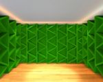 Abstract Color Green Wall Interior Design Stock Photo