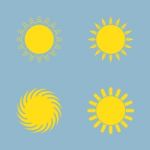 Sun Icon Set Stock Photo