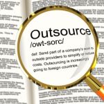 Outsource Definition Magnifier Stock Photo