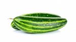 Striped Cucumber Isolated On The White Background Stock Photo