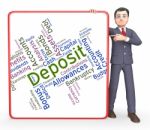 Deposit Word Shows Part Payment And Advance Stock Photo