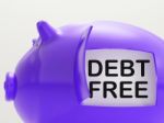 Debt Free Piggy Bank Means Money Paid Off Stock Photo