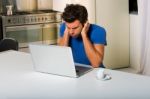 Man With Laptop Stock Photo