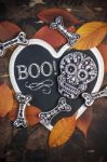 Homemade Skull And Bone Cookies For Halloween Stock Photo