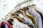 Shirts On Hangers Stock Photo