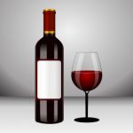 Wine In Bottle And Glass Stock Photo