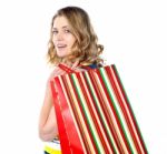 Lady With Shopping Bag Stock Photo