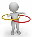 Hula Hoop Represents Physical Activity And Exercised 3d Renderin Stock Photo