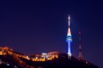 N Seoul Tower Located On Namsan Mountain In Central Seoul,south Korea Stock Photo