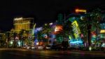 Night Scene Along The Strip In Las Vegas Stock Photo