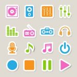 Music Icon Set Stock Photo