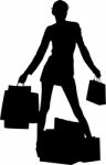 Silhouette Shopping Woman Stock Photo