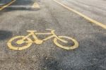 Separate Bike Lane At Side Of Road, Safety Concept Stock Photo