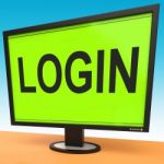 Login Screen Shows Website Internet Log In Security Stock Photo