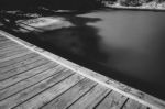 Freycinet Pier By Coles Bay In Tasmania Stock Photo