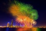 Seoul International Fireworks Festival In Korea Stock Photo