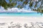 Beautiful Crystal Clear Sea And White Sand Beach At Tachai Island, Andaman, Thailand. Copy Space Background Stock Photo