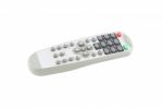 Top Side Of Remote Control On White Background Stock Photo