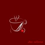 White Coffee Cup And Red Heart Stock Photo