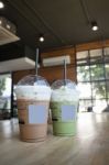 Iced Glass Of Green Tea And Coffee, Stock Photo Stock Photo