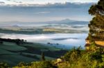 Sunrise Over Val D'orcia Stock Photo