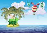 Seamless Cartoon  Island With Separated Layers For Game And Animation Stock Photo