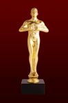 Oscar - Golden Trophy Stock Photo