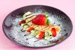 Pancake With Fruits Stock Photo