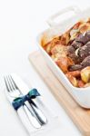 Beef Olives With Vegetables Stock Photo