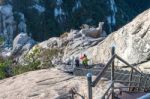 Seoul, South Korea - Sep 27: Climbers And Tourists On Bukhansan Mountain. Photo Taken On Sep 27, 2015 In Seoul, South Korea Stock Photo