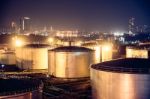 Oil Tanks Stock Photo