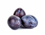 Fresh Plum Isolated On The White Background Stock Photo