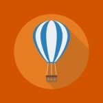 Transportation Flat Icon. Hot Air Balloon Stock Photo