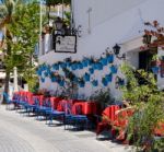 Mijas, Andalucia/spain - July 3 : Typical Street Cafe In Mijas Stock Photo