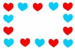 Frame Of Red And Blue Paper Hearts With Copy Space Stock Photo