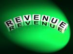 Revenue Dice Mean Finances Revenues And Proceeds Stock Photo