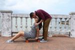 Young Attractive Hipsters With Skateboards. Outdoors, Lifestyle Stock Photo