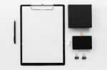 Black Stationery Branding Mockup Stock Photo