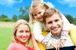 Family Enjoying In Outdoor Stock Photo