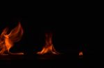 Beautiful Fire Flames On Black Background Stock Photo