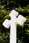 Modern White Cross Stock Photo