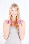 Woman Doing Fitness Exercises Stock Photo