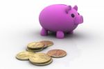 Piggy Bank And Dollar Stock Photo