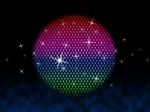 Colorful Ball Means Disco Stars And Lighting
 Stock Photo