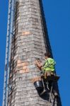 Horsted Keynes, Sussex/uk - October 8 : Steeplejack Working On T Stock Photo