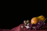 Fruits On The Table With A Black Background Stock Photo