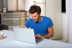 Man With Laptop Stock Photo