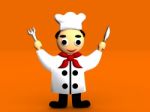 3d Chef In Uniform Stock Photo