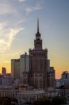 Palace Of Culture And Science In Warsaw Poland Stock Photo